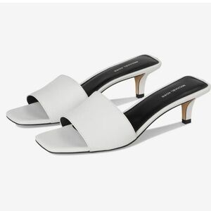 Michael Kors Merriam Kitten Sandals In White, Size 7, NIB